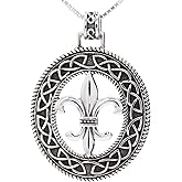 Jewelry Trends Sterling Silver Fleur De Lis Celtic Knotwork Pendant on 18 Inch Box Chain Necklace
