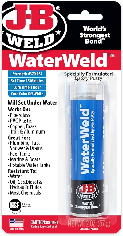 J-B Weld WaterWeld Underwater Adhesive Putty - 2 oz Off White - Repairs Leaks