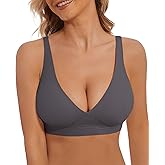 BOUFOR Deep V Bra Low Cut Sexy Push Up Bralettes for Women Padded Comfy Smoothing Wireless Lifting Bras Seamless Bralette