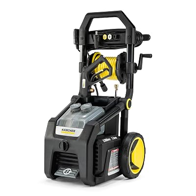 Kärcher Pressure Washer K2300PSB, 4 Spray Nozzles, Detergent Tank, Hose Reel, for Cars, Driveways, Siding, Patios, 2.07 max. GPM