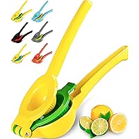 Zulay Metal 2-In-1 Lemon Lime Squeezer - Hand Juicer Lemon Squeezer Gets Every Last Drop - Max Extraction Manual Citrus Juice