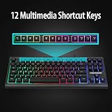 Lumsburry 88-key UK Layout Compact Wired Keyboard RGB Backlit 12 Shortcuts view 6