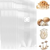 Mushroom Grow Bags 50 Pack, Mushroom Growing Kit with 0.2 Micron Filter, 6 Mil Polypropylene Substrate Bag Breathable Spawn B