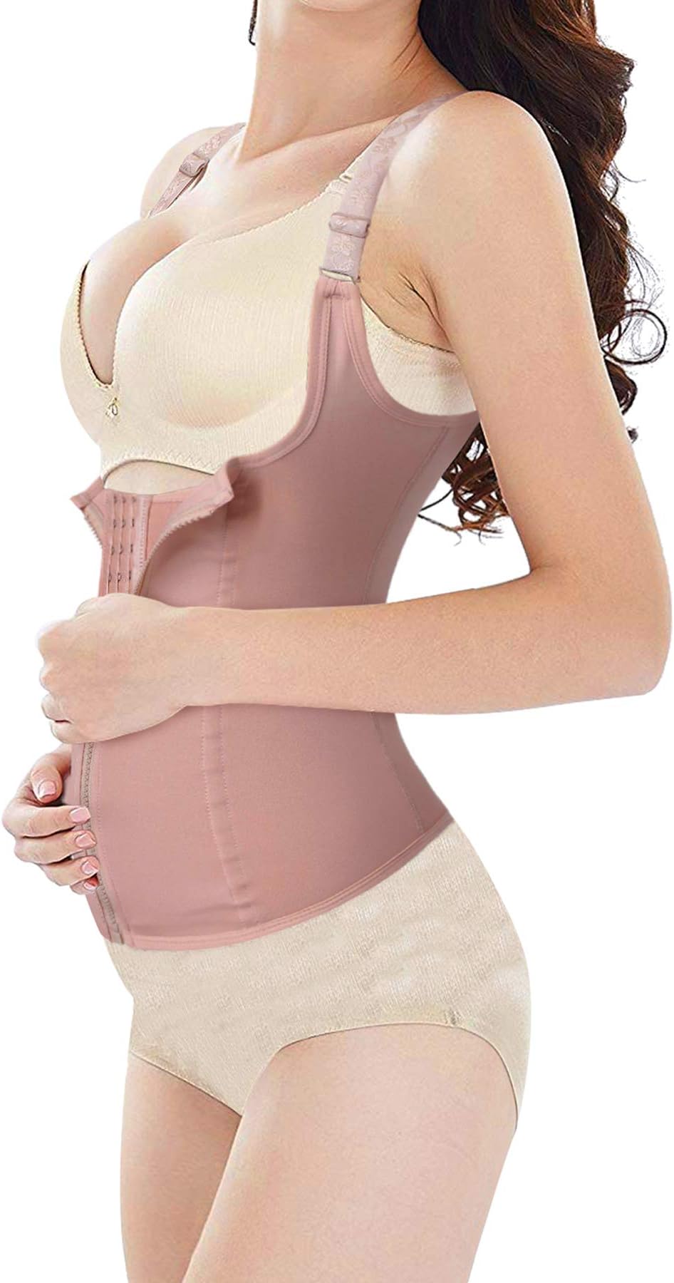 URSEXYLYMaternity Support Belt Postpartum Waist Trainer Shapewear Recovery Waist Cincher Beige