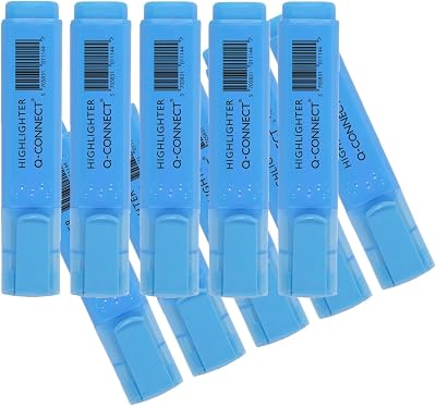 Q-Connect Blue Highlighter Pen Pack of 10 KF01114