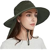 Fishing Hat Breathable Wide Brim Sun Hats with Neck Flap Bucket Hat Outdoor Safari Hat for Men Women UPF 50+ Sun Protection