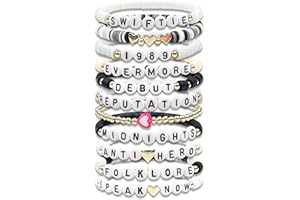 Dilooxiu Taylor Inspired Friendship Bracelets Set for Kids, Girls, Women - Era Tours Merchandise, Preppy Lover Gifts, Speak Now & 1989 Vinyl Outfit Jewelry, Album Party for Swiftie TS
