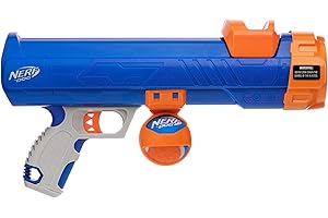 Nerf Dog Tennis Ball Blaster Dog Toy Blue/Orange, 16 Inch Compact Blaster with 1 Ball