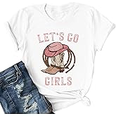 Western Cowgirl Shirts Let's Go Girl Shirt Cowboy Hat Boots Short Sleeve Tops