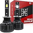 Hikari 2025 20000LM H1 LED Bulbs, 45W Upgraded Core-12 LED, High Lumens LED Kit, 6000k Cool White, IP68 Waterproof, Foglight