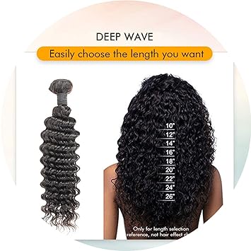 Amazon Com Brazilian Deep Wave Bundles With Closure Double Wefts