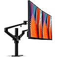 viozon Dual Arm Monitor Mount, Desk Mount Stand for 17-27inch Computer Double Screens, Height Adjustable, Swivel at Any Angle, Each Arm Supports 8KG/17.6lb (Black)