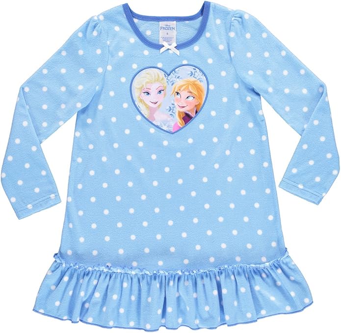 Disney Frozen Nightgown For Girls - Soft & Warm Sleepwear - Blue PJ Gown - 6: Amazon.ca 