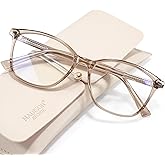 Madison Avenue Square Vintage TR90 Blue Light Blocking Reading Glasses for Women, Anti Eyestrain/Glare Computer Readers