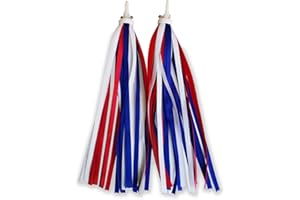 LKQBBSZ American Patriotic Bike Ribbon Streamers for July 4 Independence Day Bike and Tike Parade, Red White and Blue