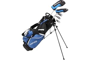 Aspire Junior Plus Complete Golf Club Set for Children, Kids - 5 Age Groups Boys and Girls - Right Hand, Real Girls Junior Golf Bag, Kids Golf Clubs Set