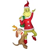 Gemmy Christmas Inflatable 6' Hanging Grinch with Max | Airblown&reg; Inflatable