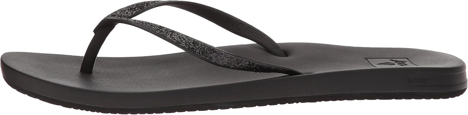 reef black glitter flip flops