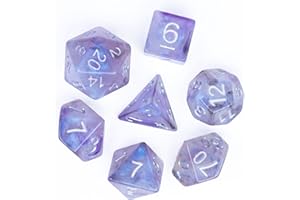 UDIXI 7-die Polyhedral Dice Set, DND Dice Set Nebula Dice D&D Dice for Dungeons and Dragons, d n d, (Purple Nebula Dice)