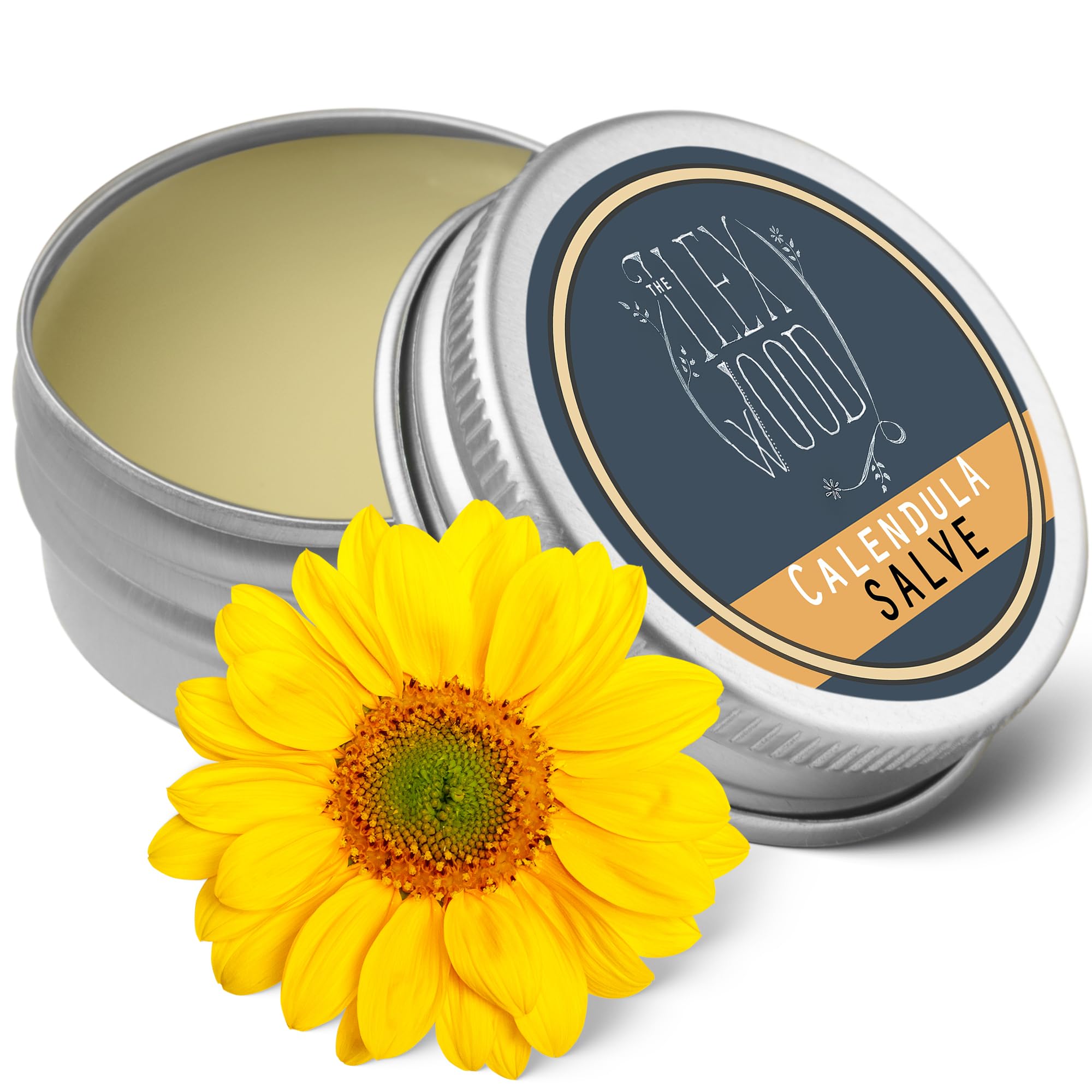 The Ilex Wood - All-Natural Skin Balm - Vegan Calendula Salve - soothes rashes, itching, dry skin, eczema, cruelty free, plastic free, handmade in the UK - 100ml — image 1