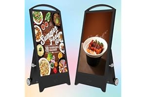 JPIYEIC 43" Outdoor Portable Digital Signage Display, 2000nits High Brightness LCD Touchscreen Advertising Display, 1200WH Rechargeable Battery For10-15 Hours, CMS/U-Disk, IP65 Waterproof, Android 11