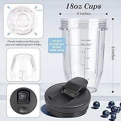 Ninja Blender Cups Replacement 18 24 32 oz Cups Kit