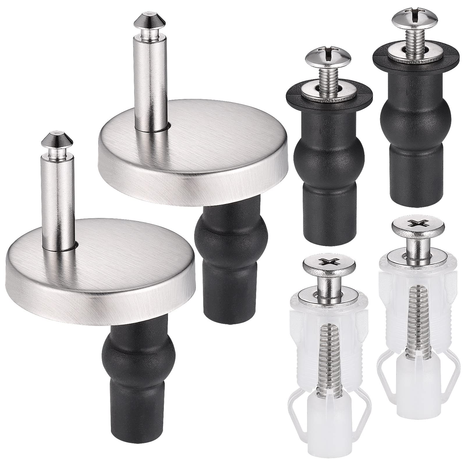 Zocipro 6Pcs Toilet Seat Fixings, Universal Quick Release Toilet Seat Fittings, Stainless Steel Toilet Seat Screws Kit for WC Toilet Blind Holes (Diameter 45mm)