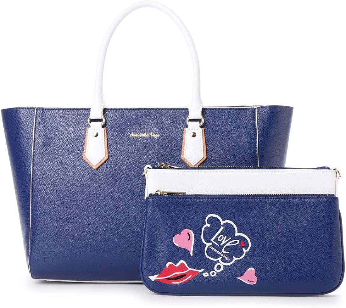 Amazon サマンサタバサ Samantha Thavasa バック サマンサベガ ルフィナ トートバッグ ネイビー Samantha Thavasa トートバッグ