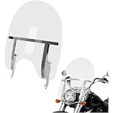 HECASA Detachable Windshield Compatible with 00-17 Harley Davidson | 26-1/2" X 23" Compatible with 00-17 Harley Davidson Heritage Softail Classic FatBoy FLS FLST FLSTC FLSTF FLSTFB FLSTN Clear