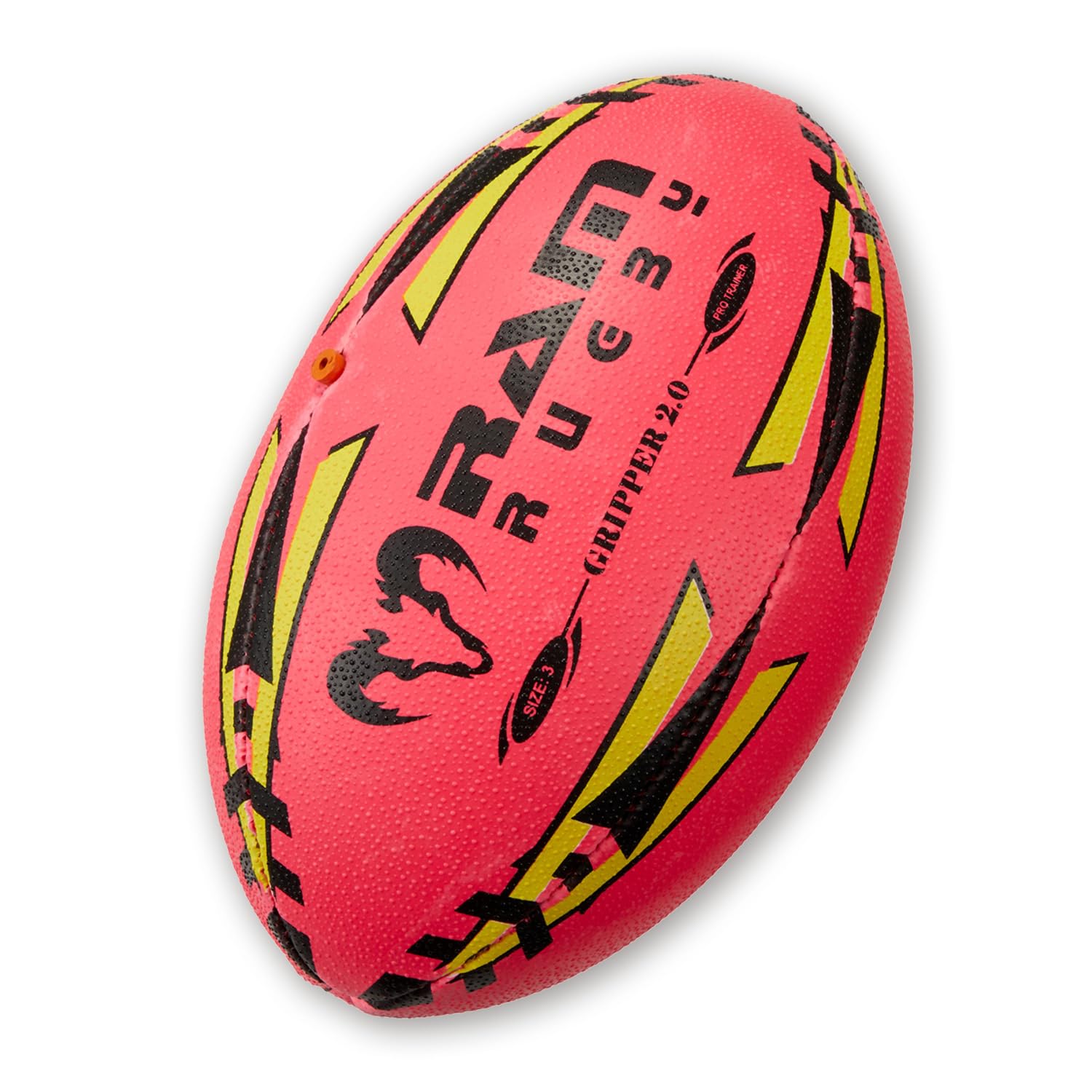 Ram Rugby Gripper 2.0 Pro Trainer Rugby Ball - Hand-stitched - 3-Ply Construction - Hi-tech Bladder - Precision Flight Valve - 3D Grip For Ultimate Passing And Catching Control (Sizes 5, 4 & 3)