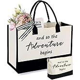 KDBDSYZB Adventure Canvas Tote Bag, Bridal Shower Gifts for Bride,Wedding Gift Bag, Engagement Gifts, Bride to be Gift, Bachelorette Party Bride Present
