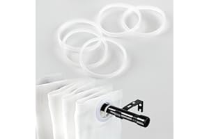 DONSAIL 16 Pack Quiet Smooth Nylon Inserts for 1.26 Inch Curtain Rings with Clips, Fit 5/8 and 1 Inch Curtain Rods Hooks Drapes Rings