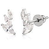 Limerencia F136 Pure Titanium Hypoallergenic Implant Grade Studs, G23 Small Dainty Cubic Zirconia Earrings for Women's Sensitive Ears