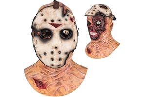 Cafele Jason Mask，Double Zombie Mask Scary Hockey Masks for Adults Halloween Cosplay Costume Props