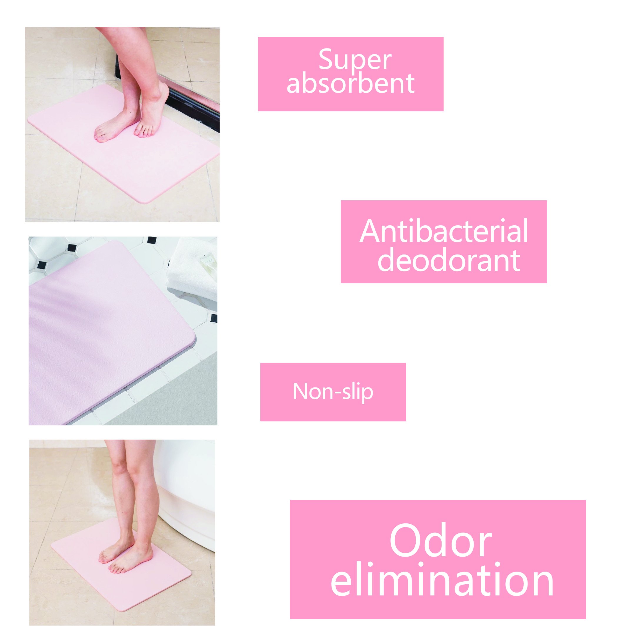 Bath Mat Diatomaceous Earth Bath Mat Natural Antibacterial Deodorant