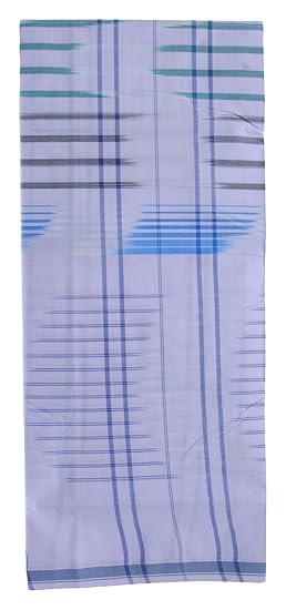 Men's Cotton Lungi (White) - Assorted design