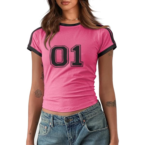 thumbnail image 2 of Women's Fairycore Bow Short Sleeve Scoop Neck Shirt Summer Crop Tops Y2k Lace Trim Tops Aesthetic Tops Cute E Girls Slim Fit Tees Streetwear P 59400475 2 of 13