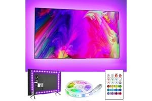 BASON LIGHTING TV Backlight, 9.8ft TV Light Strip for 32-58 inch TV/Monitor Backlight, SMD 5050 USB LED Light Strip with Remote, RGB 4096 DIY Colors TV LED for Gaming Lights, Ambient Lighting Kit.
