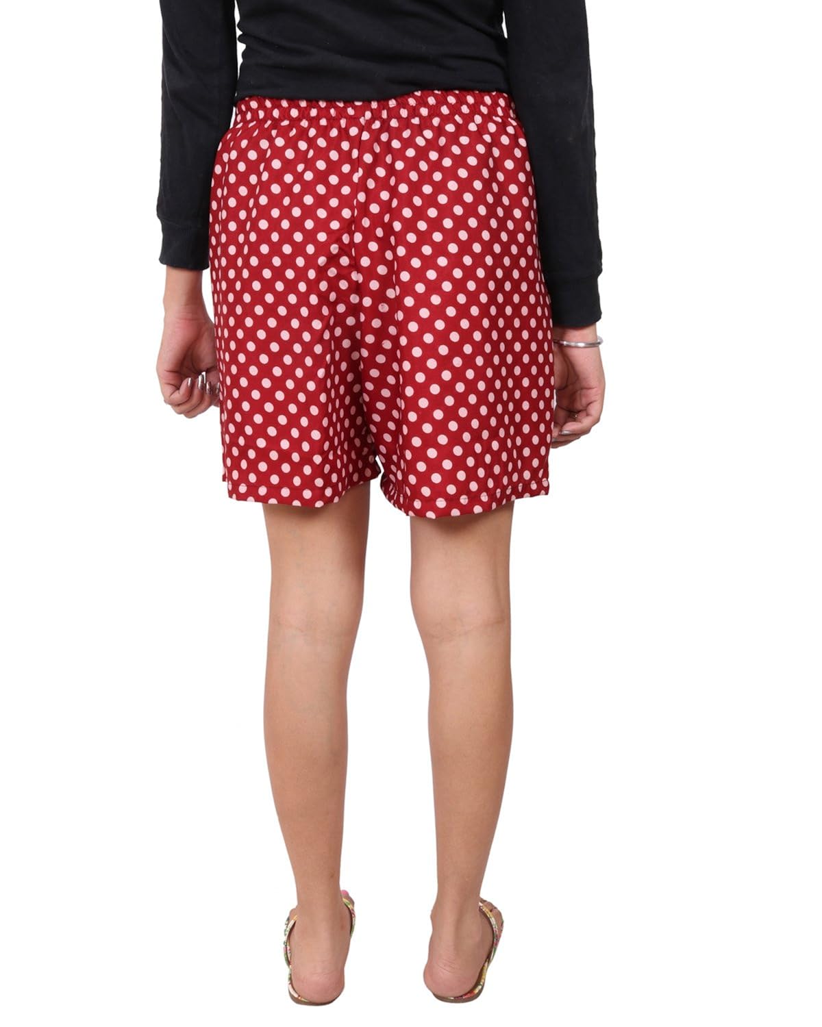 twist women's red printed night wear shorts with contrast & free shipping