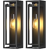 SIAFAVOI 20in Outdoor Wall Light Dusk to Dawn-Black Modern Sconce Waterproof Exterior Lighting Fixture E26 Socket Porch Light