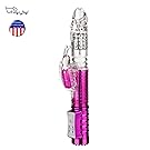 G-Spot Rabbit Dildo Vibrator, Tracy's Dog Rechargeable Clitoris Vagina Stimulator Massager Thrusting and Rotating Adult Sex Toys for Women Lesbian Couples (Purple)