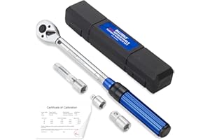 BULLTOOLS 3/8-Inch Drive Click Torque Wrench, Dual-Direction 72-Tooth Torque Wrench Set 7.4-44.3 FT.LB/10-60 Nm Dual Range Scales Torque Wrench for Bike, Motorcycle, Car Spark