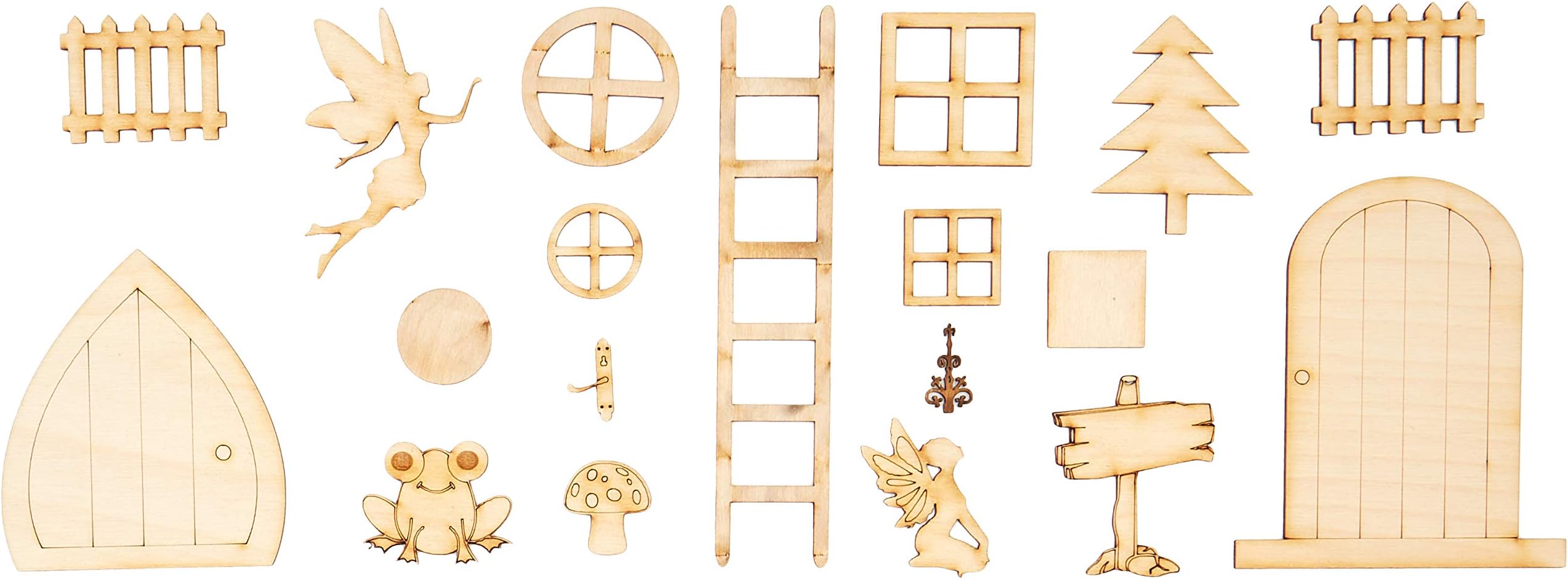 Derwent Laser Crafts Fairy Hobbit Elf Door Window Accessories 41 piece Mega Craft Pack