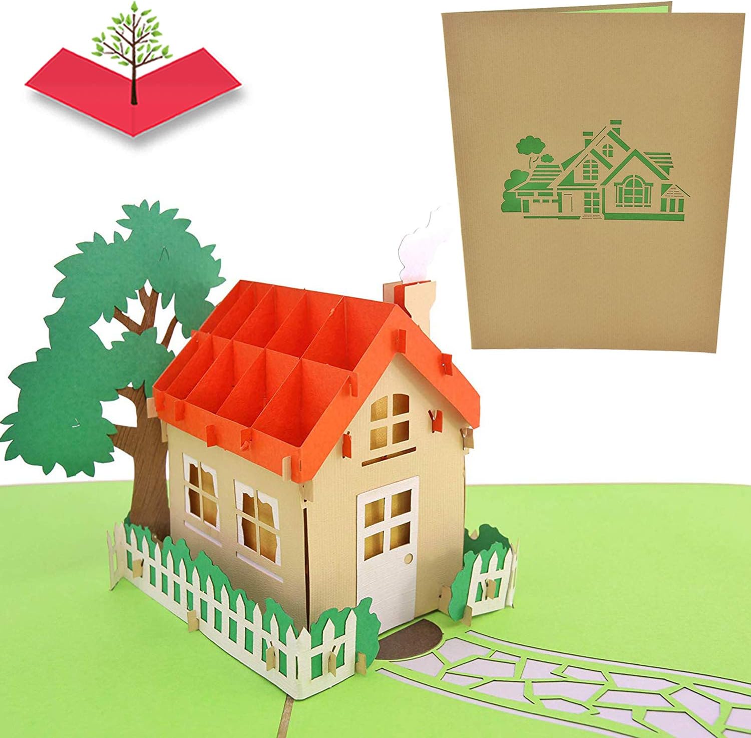 PopLife® Family House 3D Pop Up Card for All Occasions, House Warming Gift, Realtor Gift, New House Card, Perfect for Mailing