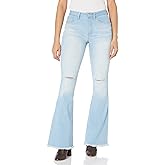 YMI Womens YMI Womens Jeans High-Rise Flare Jean with Frayed Hem - Long Inseam