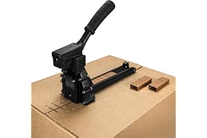 IDL Packaging HDCS-19-32 Heavy-Duty Manual Box Stapler for 1 1/4" (32 mm) Crown Staples - 3 Adjustable Depth Positions - Industrial Cardboard Stapler for Boxes and Carton Closing
