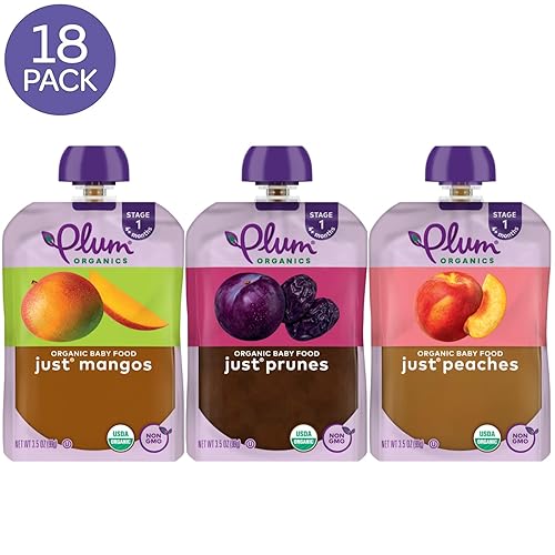 Plum Organics Stage Organic Baby Food Just Mangos, Just Prunes