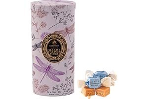 Gardiners of Scotland Handmade Fudge 250g Tall Tin, Dragonfily Tin Sea Salt Caramel Fudge