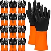 Copkim 12 Pairs Chemical Resistant Latex Gloves Reusable Heavy Duty Rubber Industrial Gloves, Resist Acid, Oil, Alkali