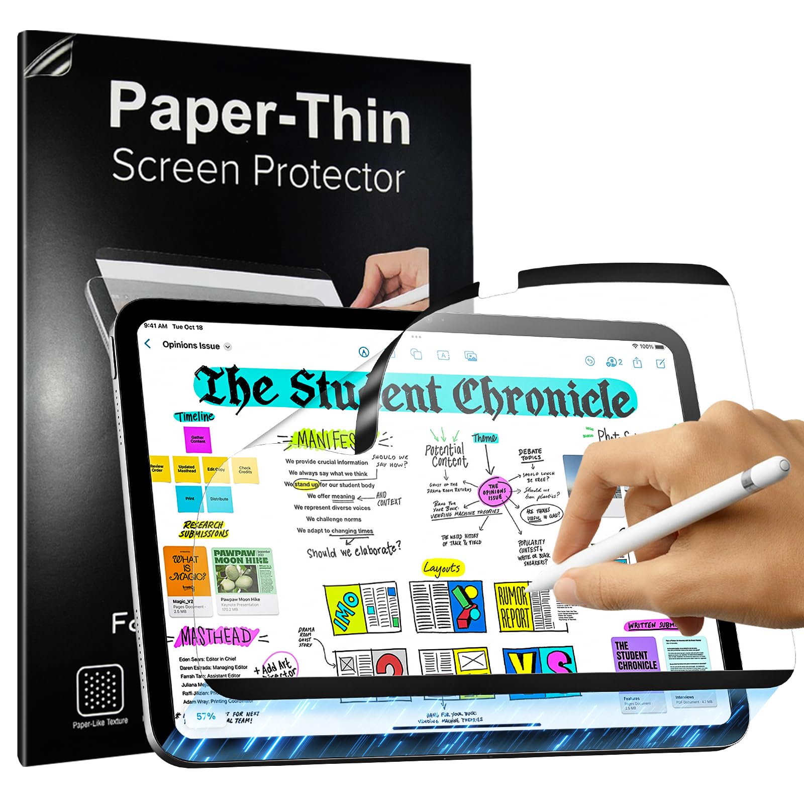 TiMOVO Magnetic Feel-Paper Screen Protector for iPad 11 inch A16 2025(11th Generation)/iPad 10th Generation 2022 10.9 Inch, Removable, Reusable,Matte Film,Paper Felt, Anti Glare,Anti Scratch - 1 Pack